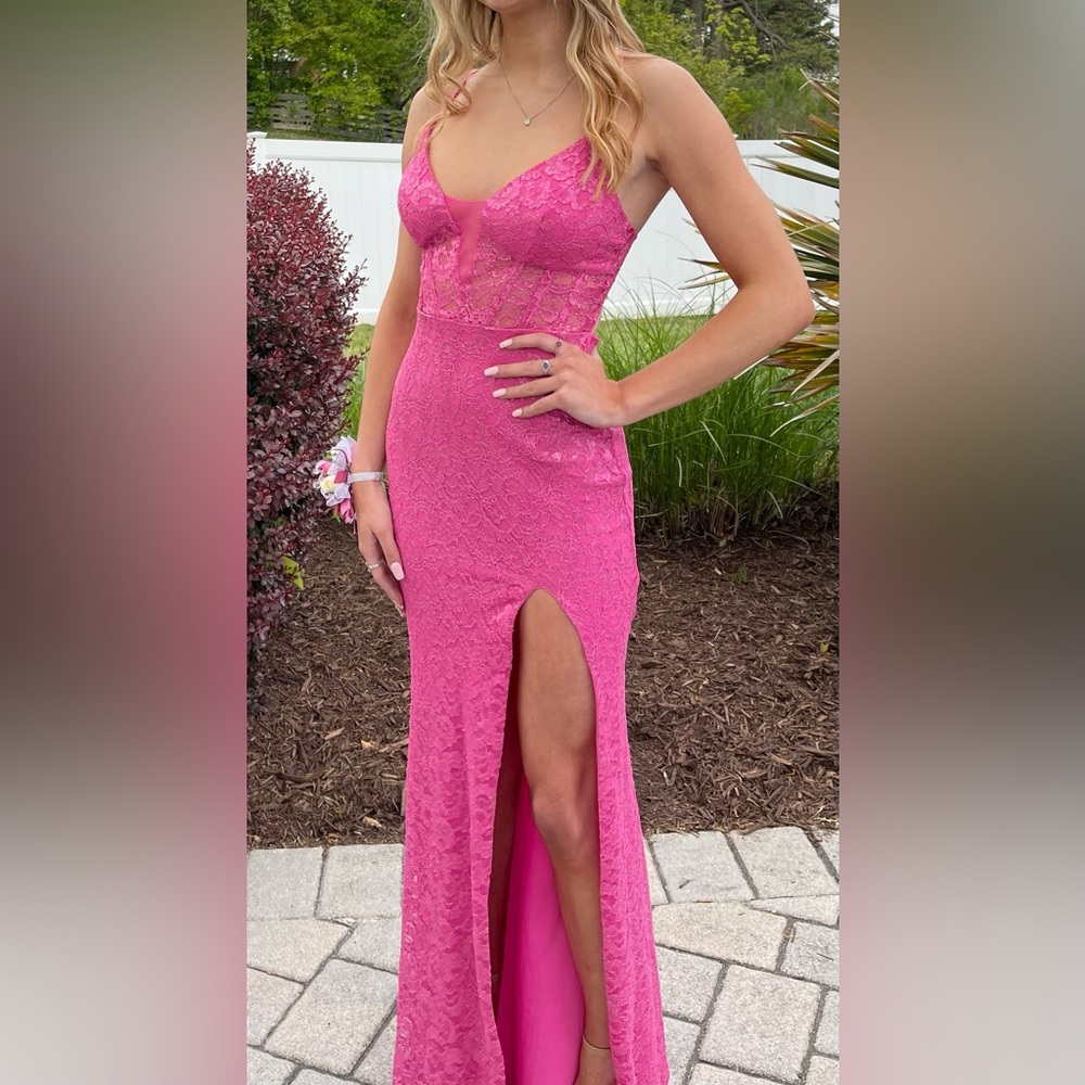 Prom Dress. Only worn Once. City Vibe Pink Backless Dress, Size 1